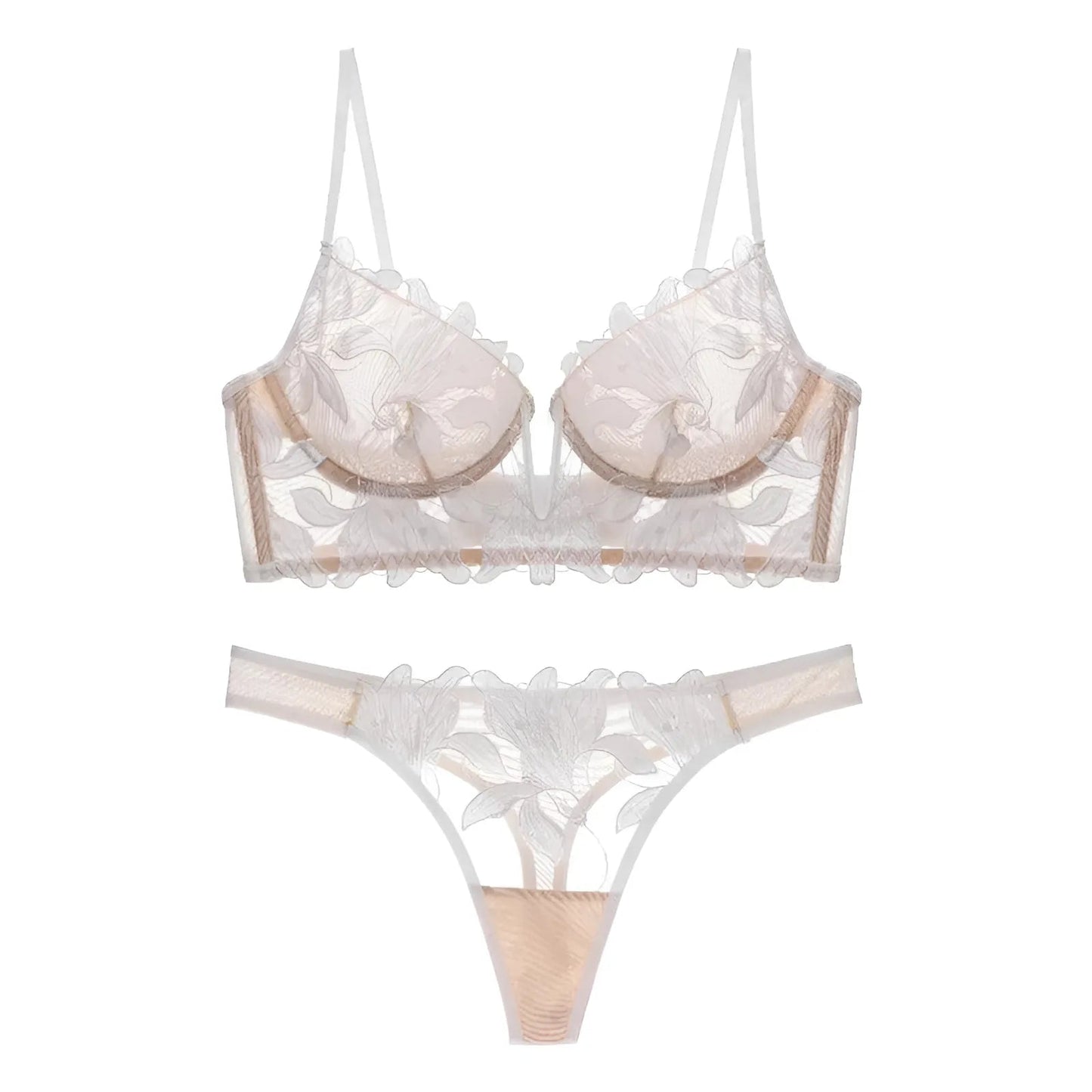 White Floral Lace Lingerie Set