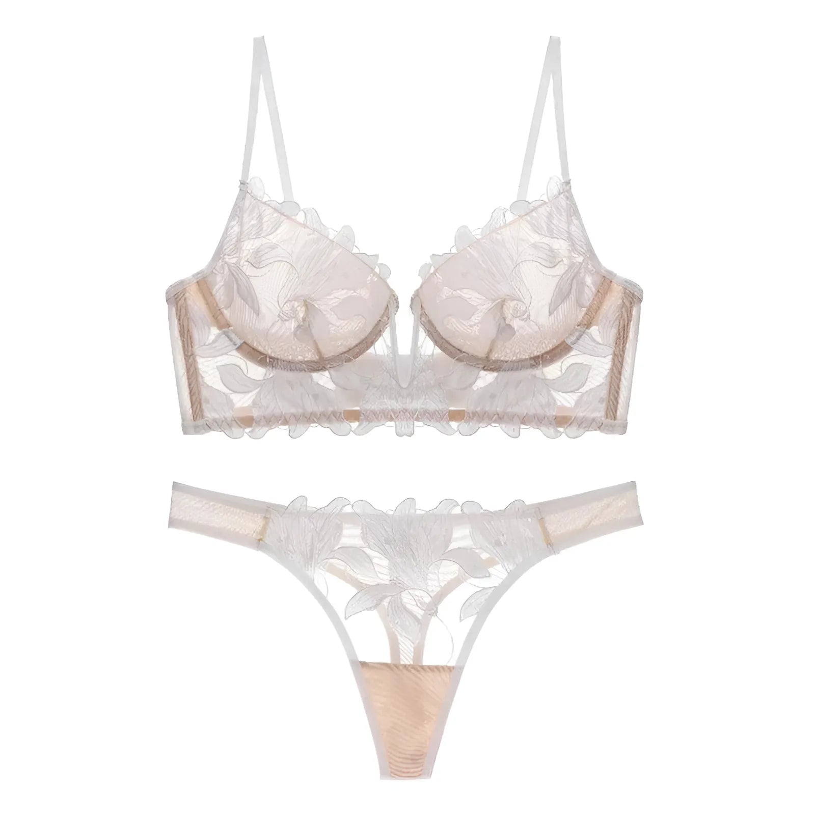 White Floral Lace Lingerie Set