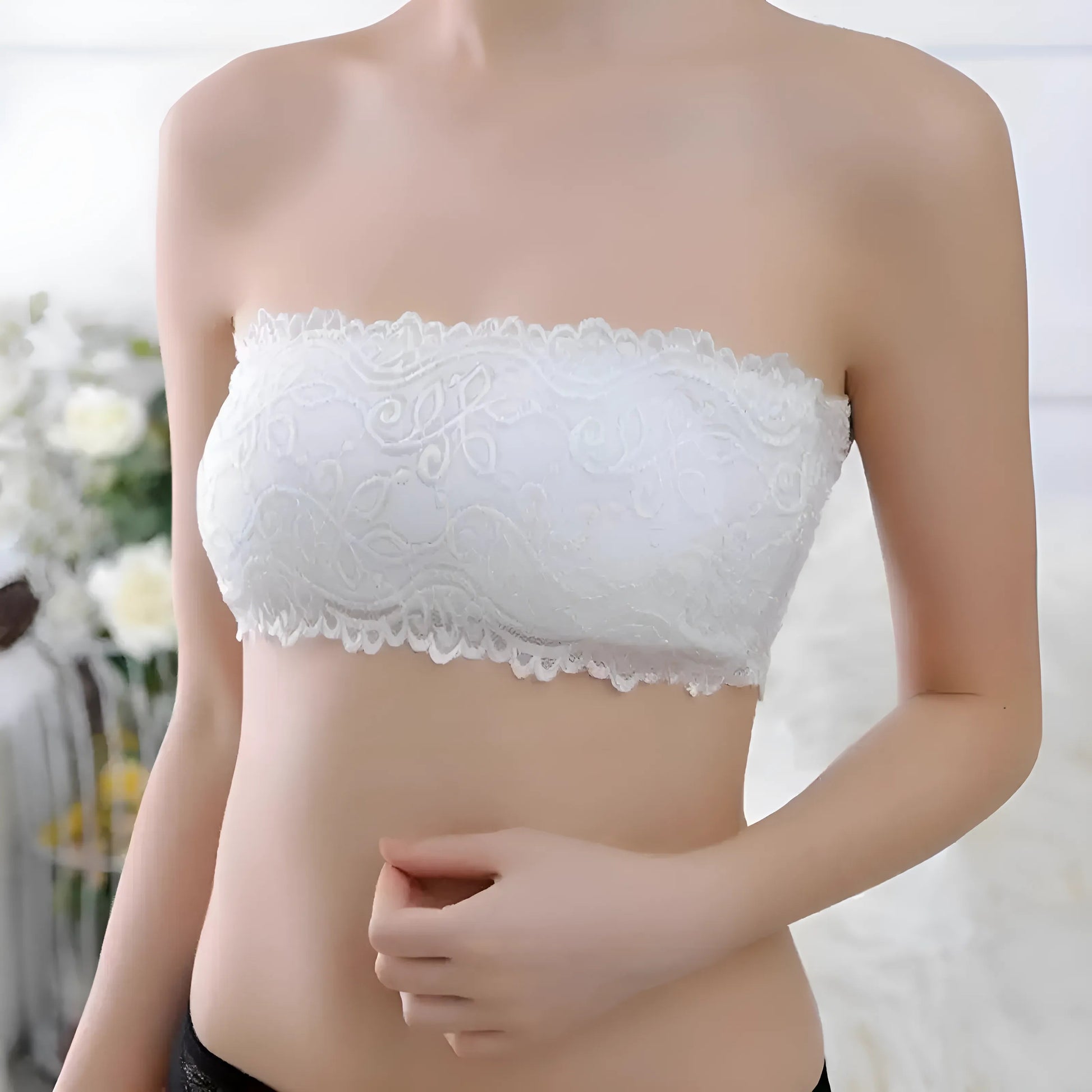 White Lace Bandeau Bra