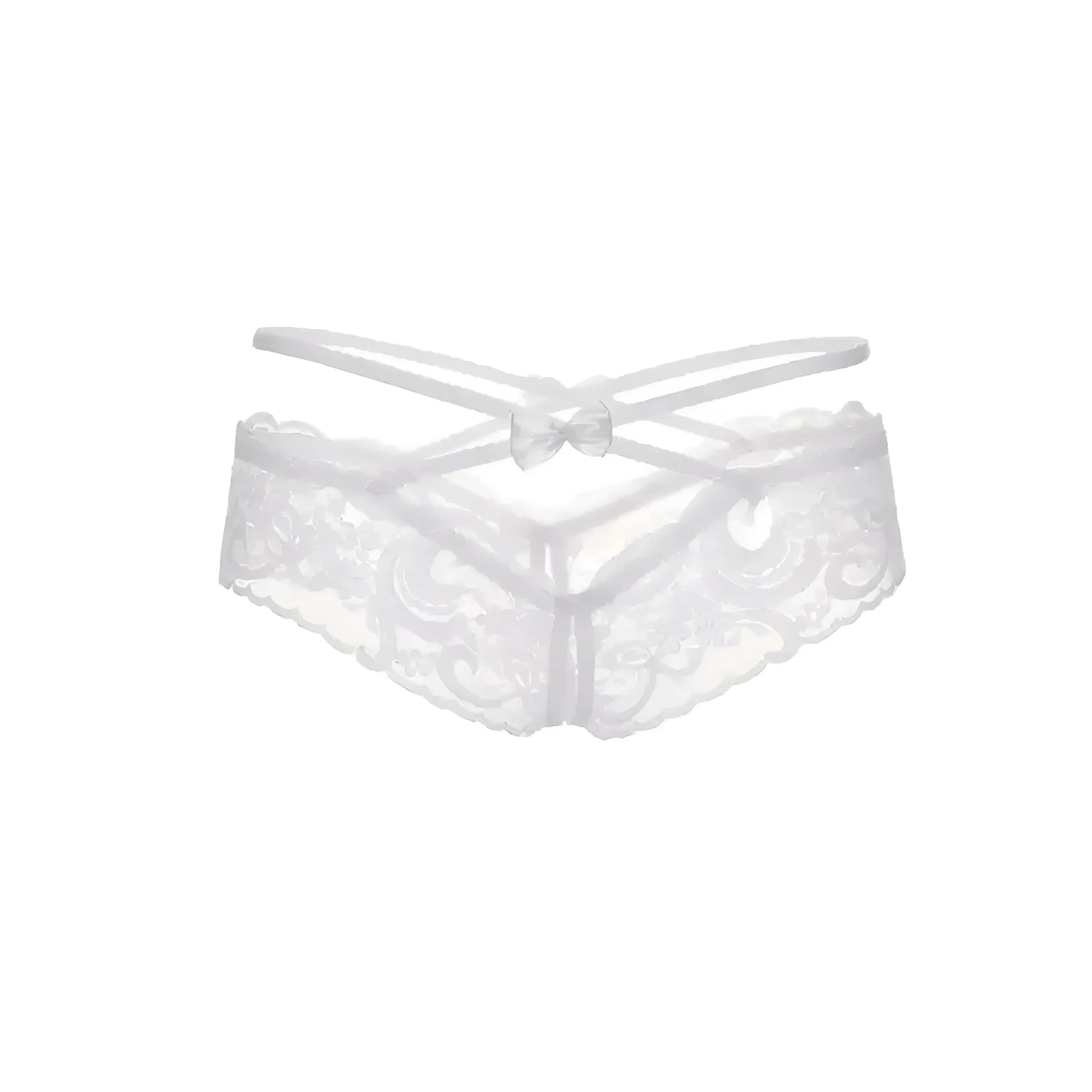 White Lace Knickers with Decorative Straps