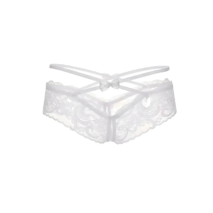 White Lace Knickers with Decorative Straps