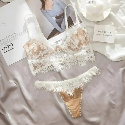 White Lace Lingerie Set with Bralette