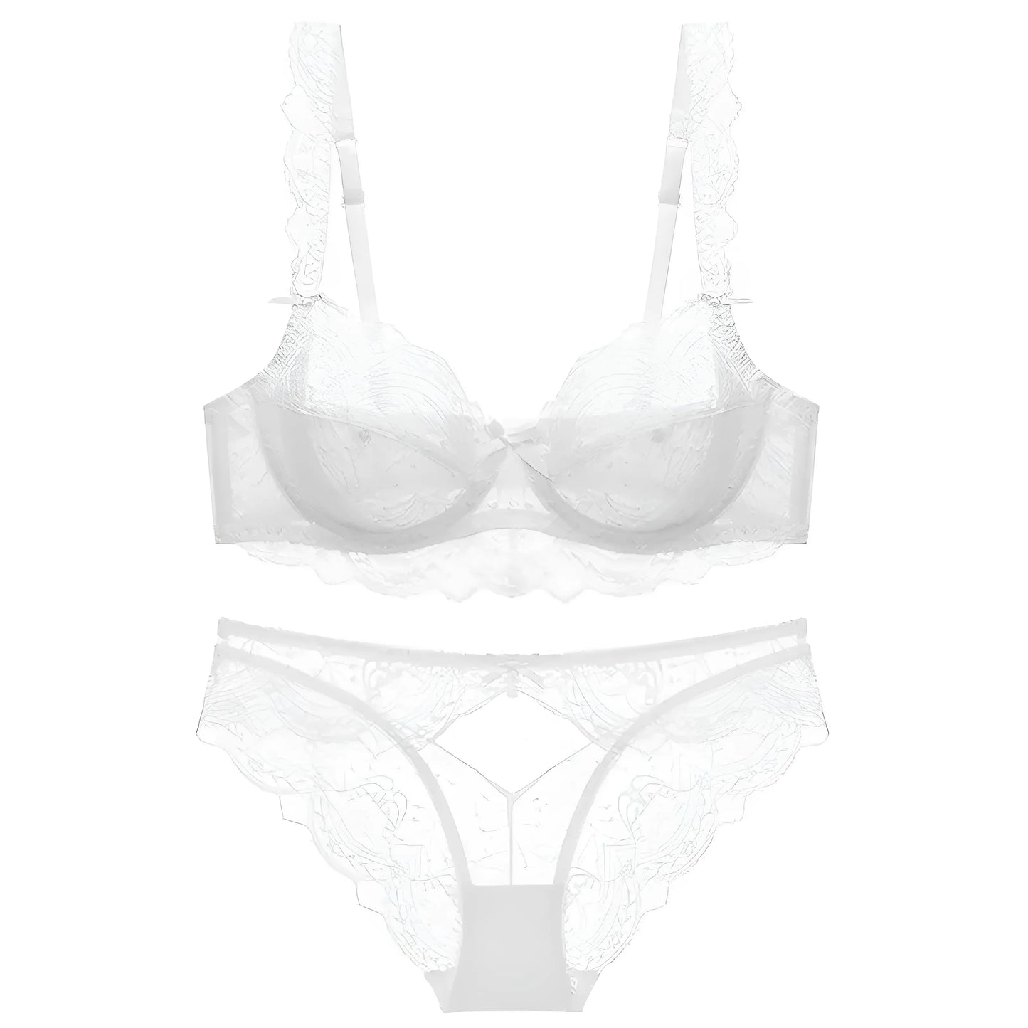 White Lace Lingerie Set with Briefs