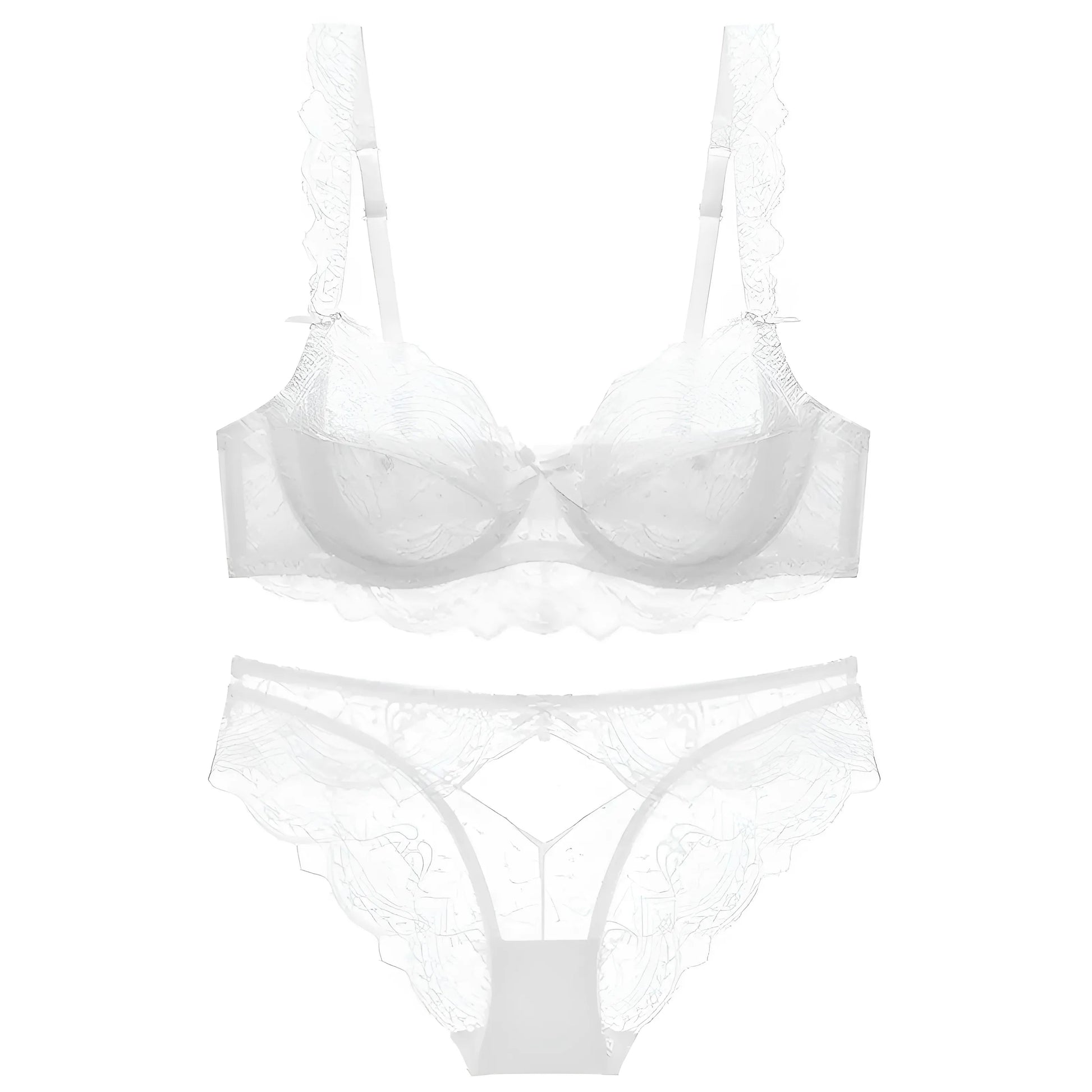 White Lace Lingerie Set with Briefs