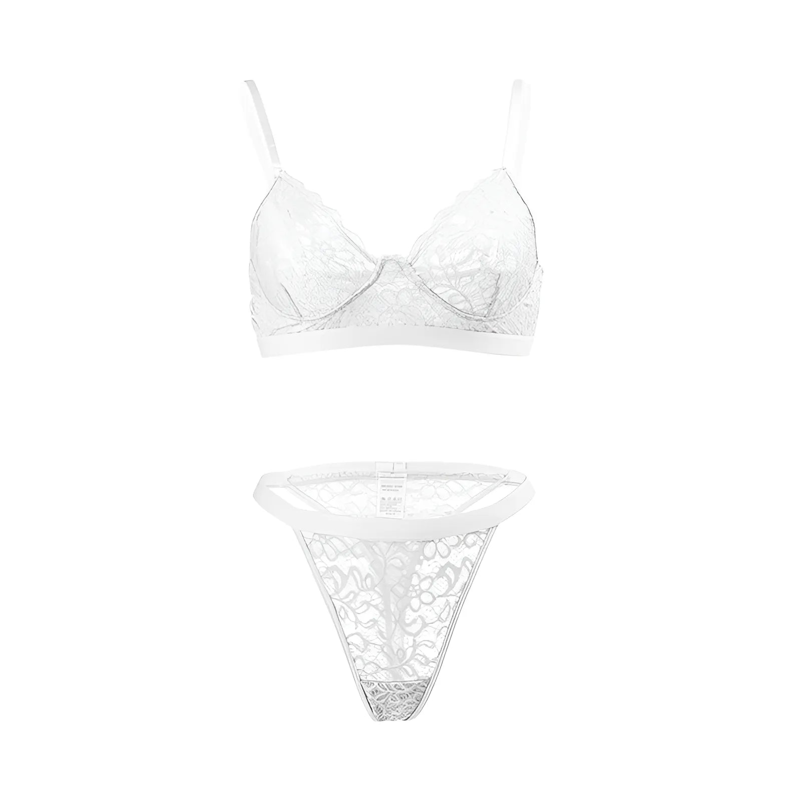 White Lace Lingerie Set with Delicate Thin Straps