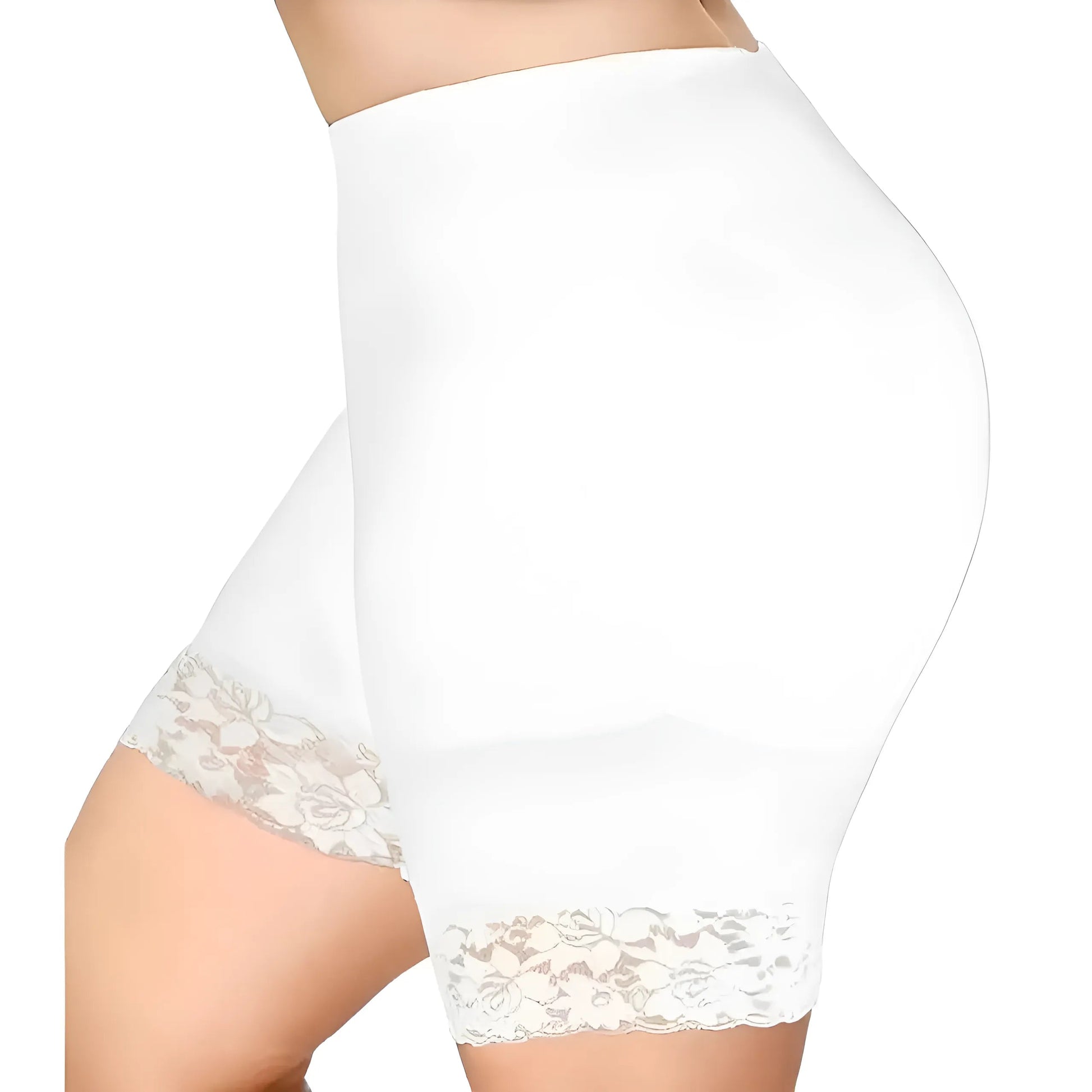 White Lace Trim Shaping Shorts