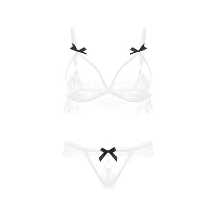 White Lingerie Set with Decorative Bows