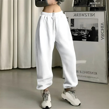 White Loose Sports Tracksuit Bottoms