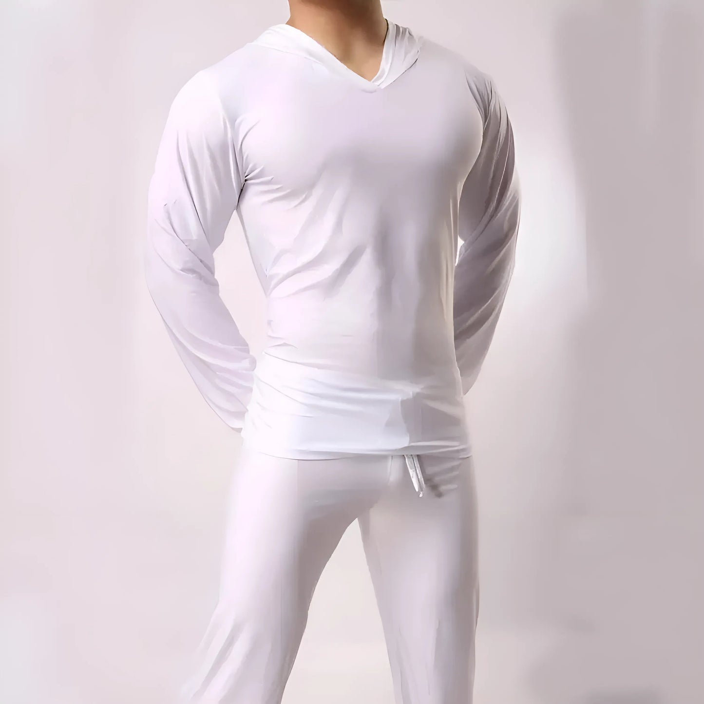 White Men's Hooded Pyjama Set