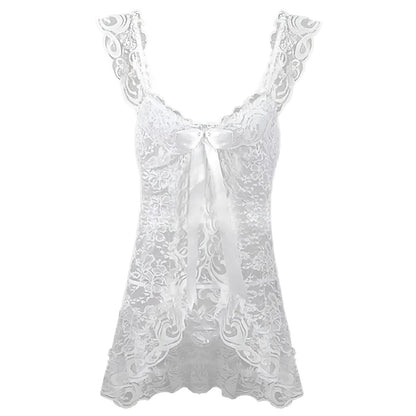 White Nightdress with Under-Bust Split