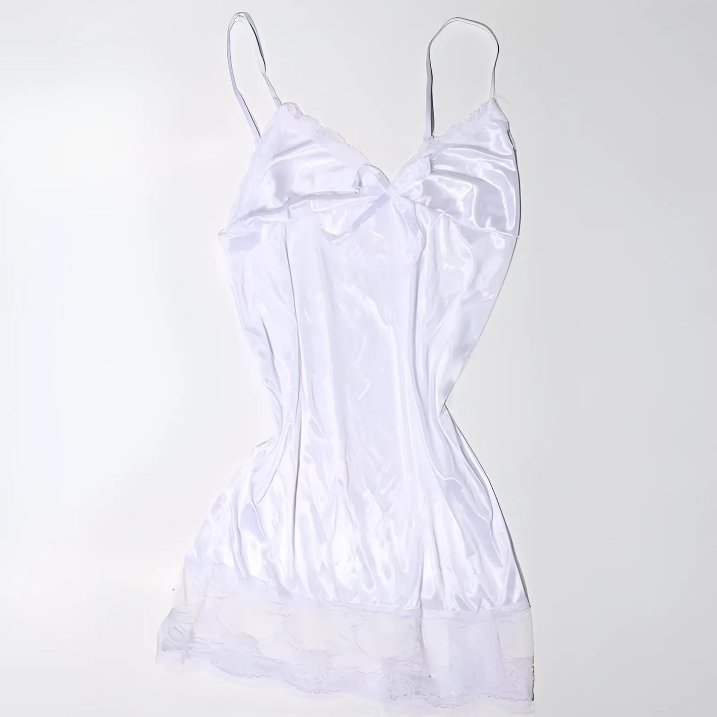 White Plus Size Lace Nightdress