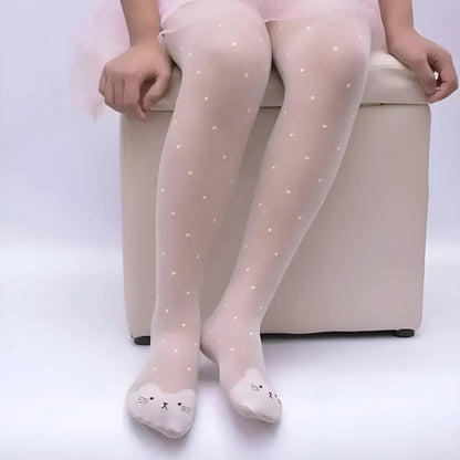 White Polka Dot Sheer Tights