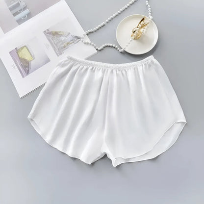 White Satin Sleep Shorts