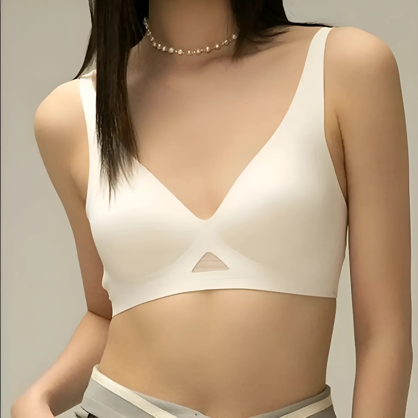 White Seamless Triangle Cup Bra