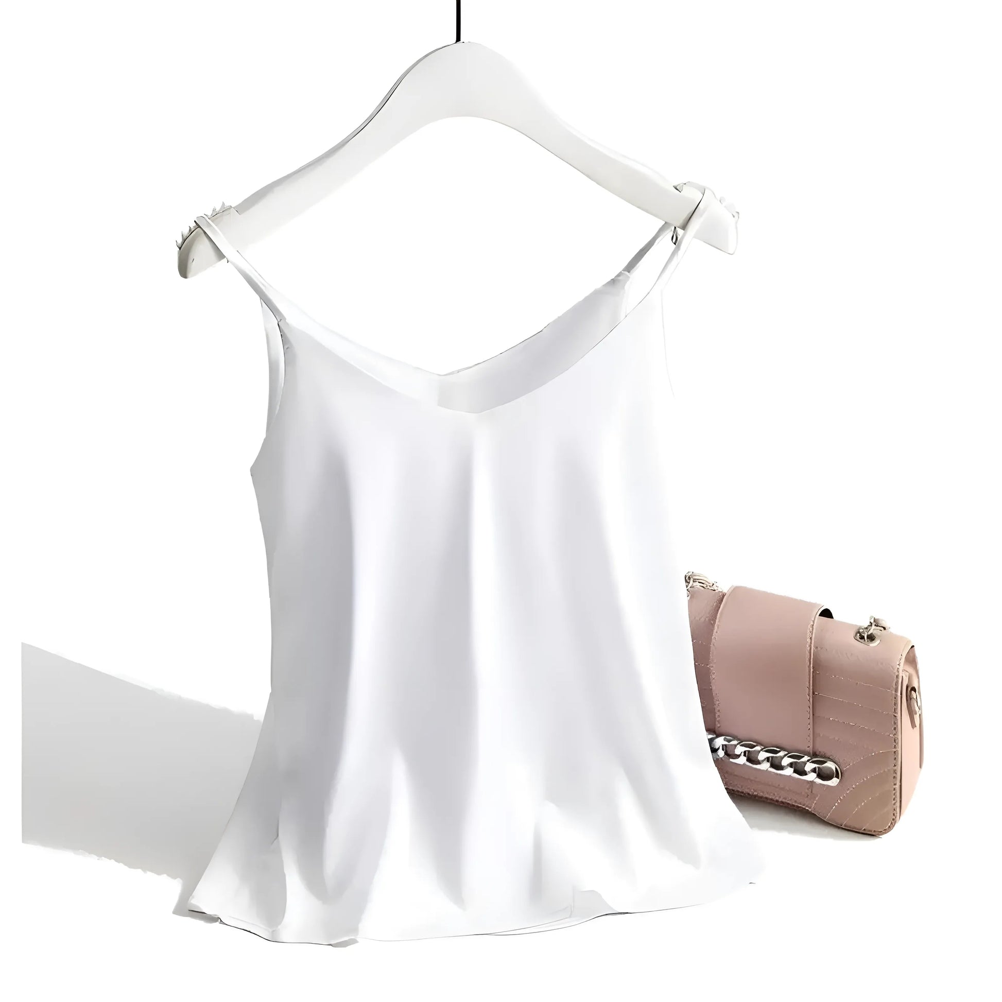 White Silk Satin Women's Camisole