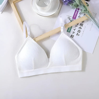 White Striped Bralette Bra