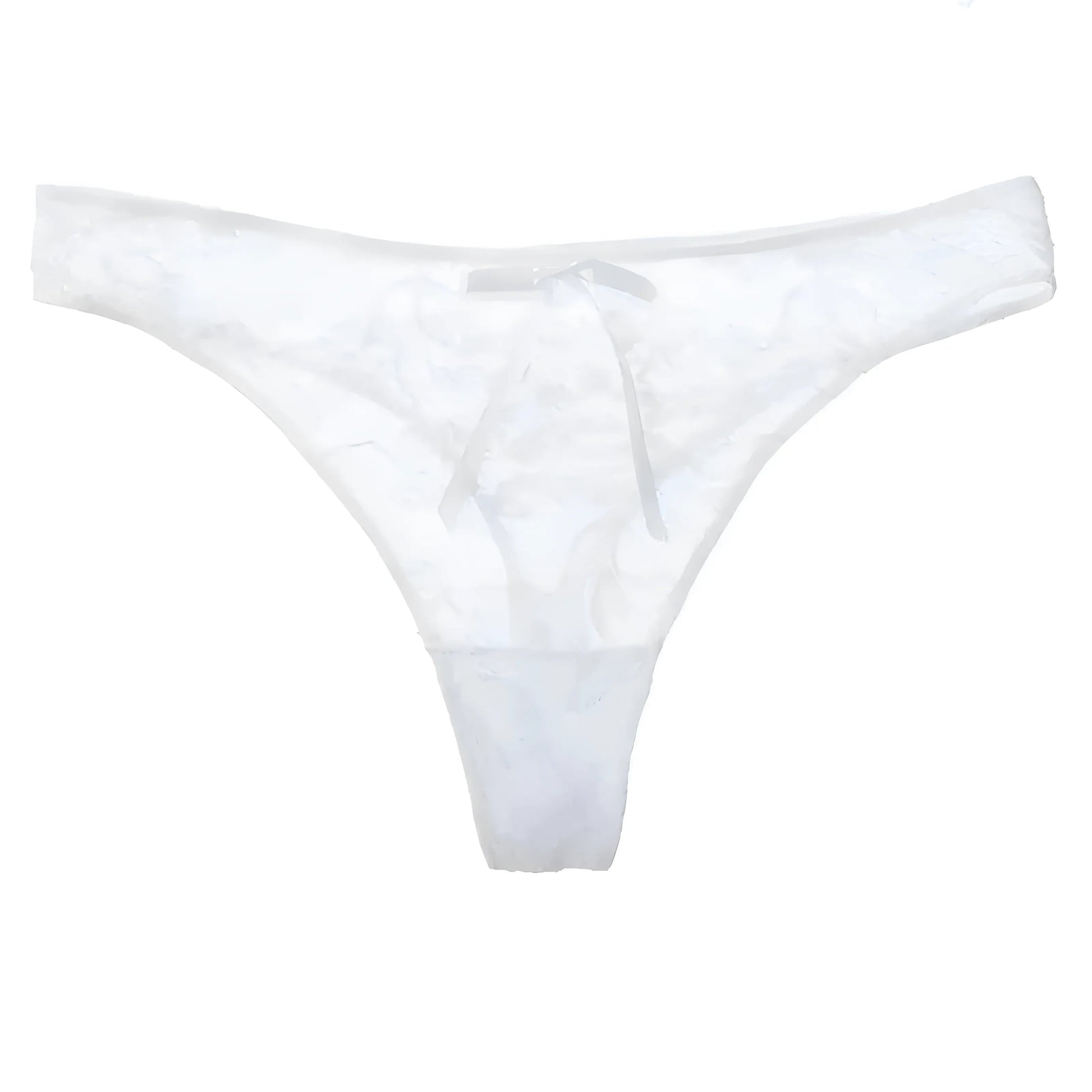 White Universal Classic Lace String Thongs