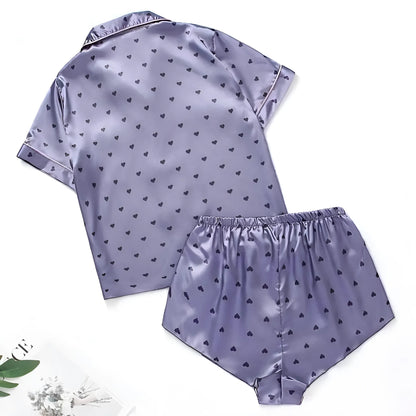  Women's Heart Print Pyjamas