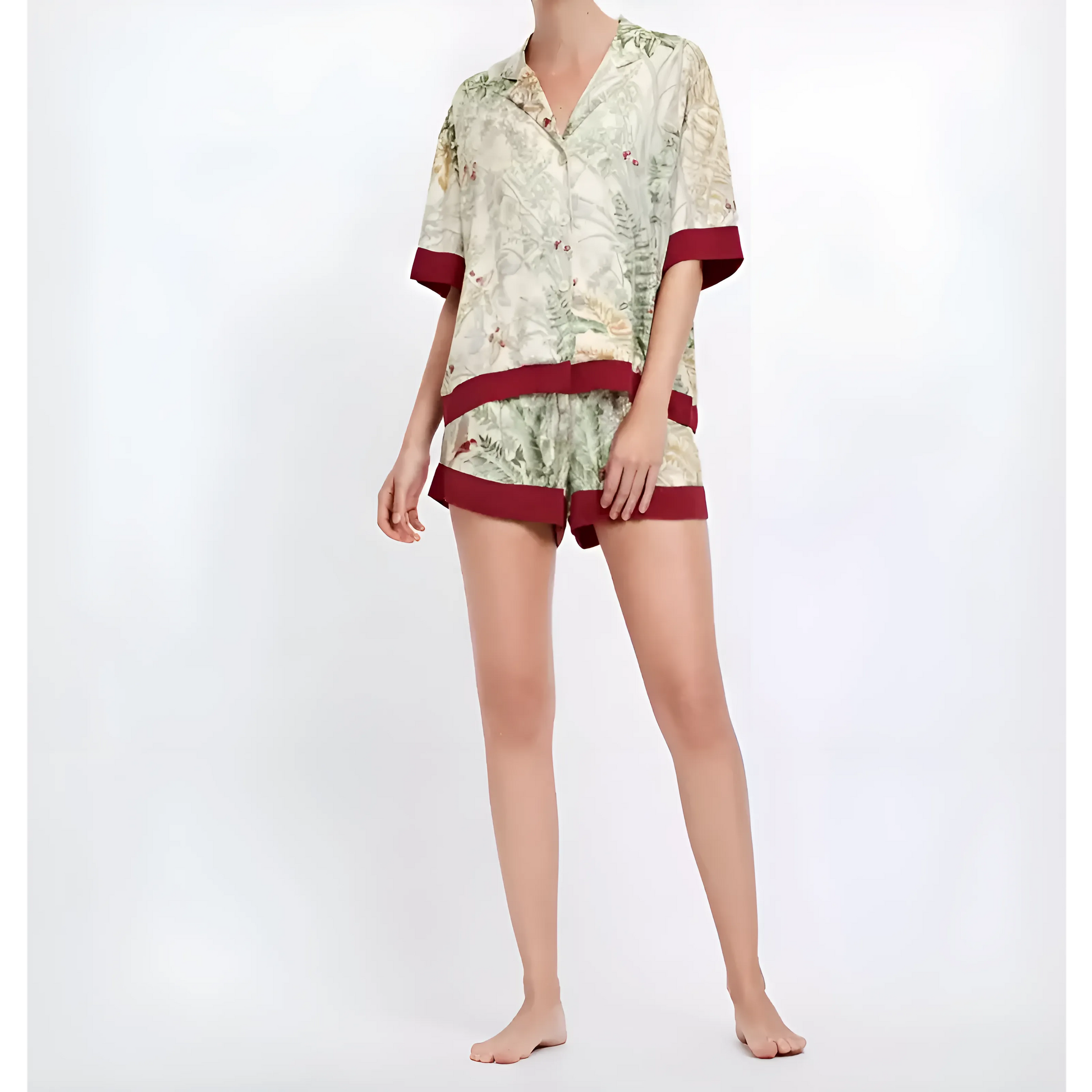  Women's Leaf Print Pyjamas