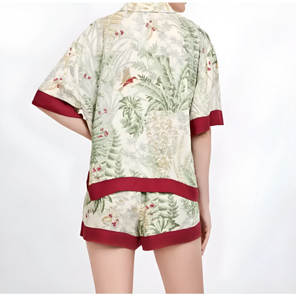  Women's Leaf Print Pyjamas