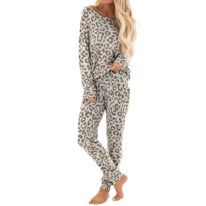  Women's Leopard Print Pyjamas with Long Trousers