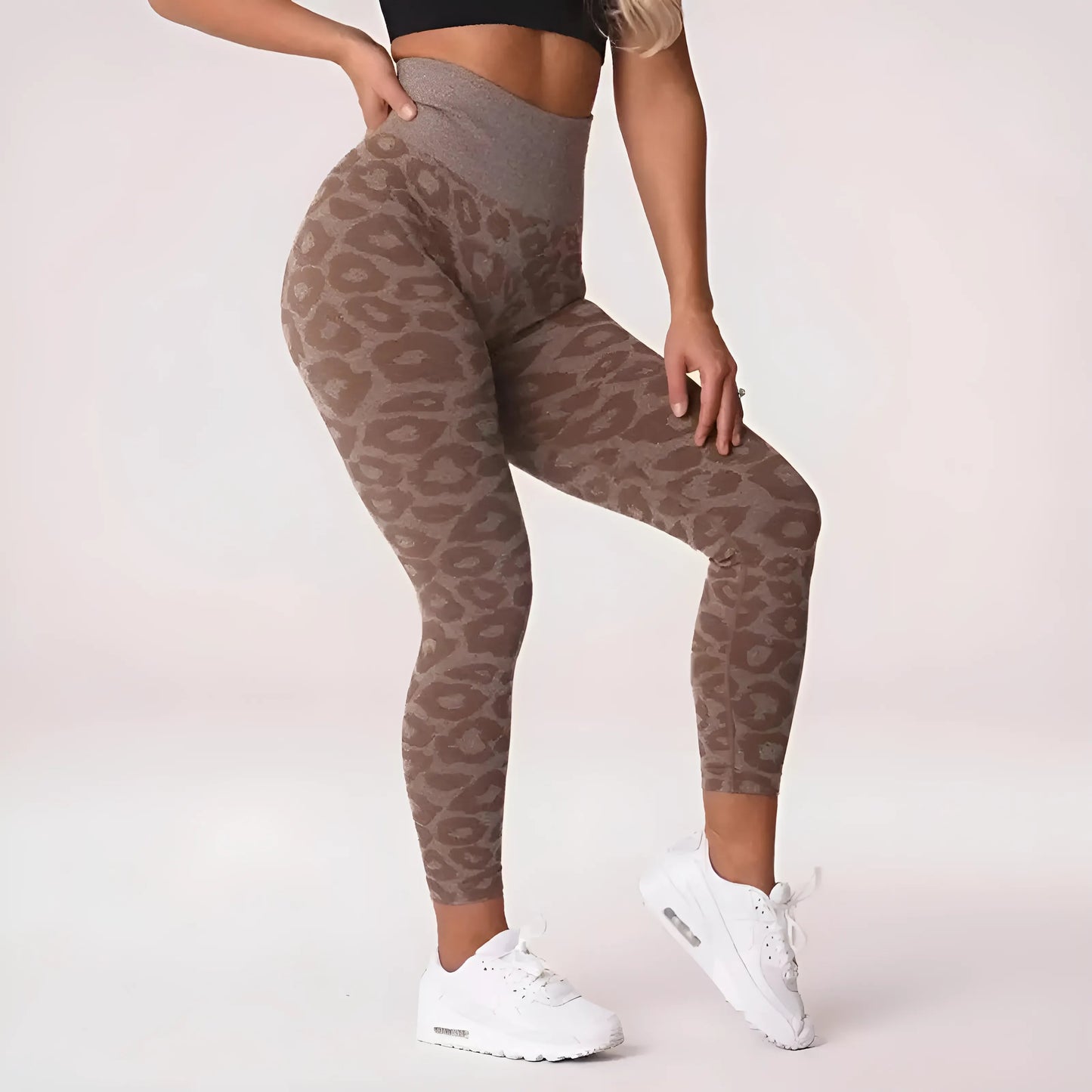  Women's Leopard Print Sports Leggings