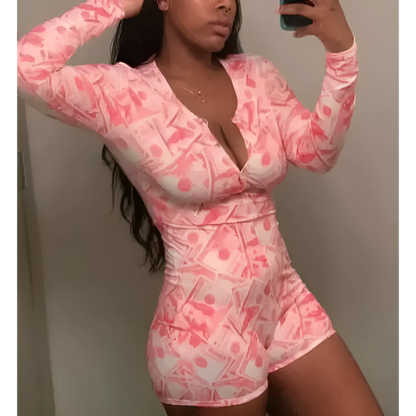  Women's Money Print Romper