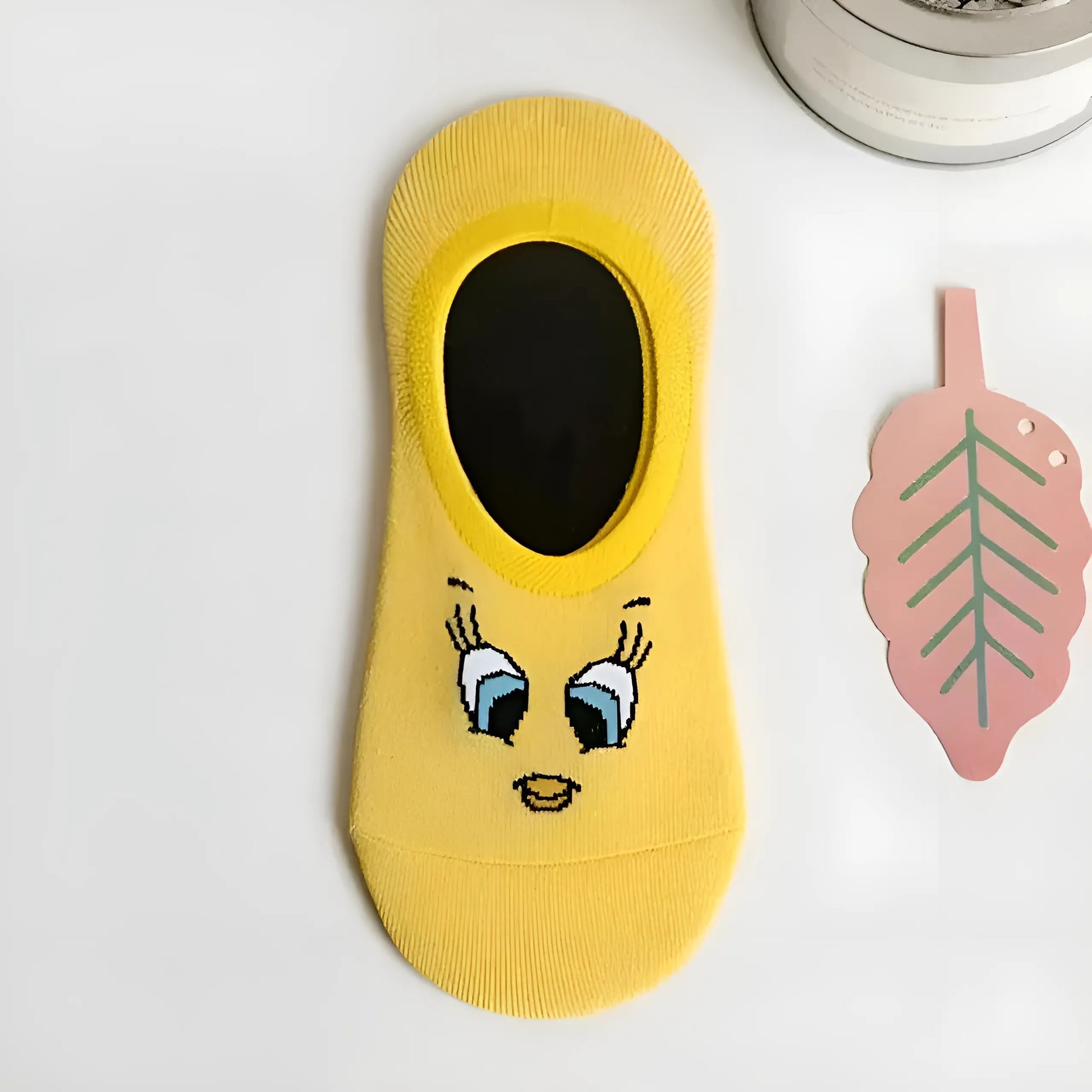 Yellow Cartoon Character Ankle Socks