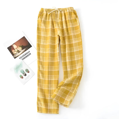 Yellow Checked Pyjama Trousers