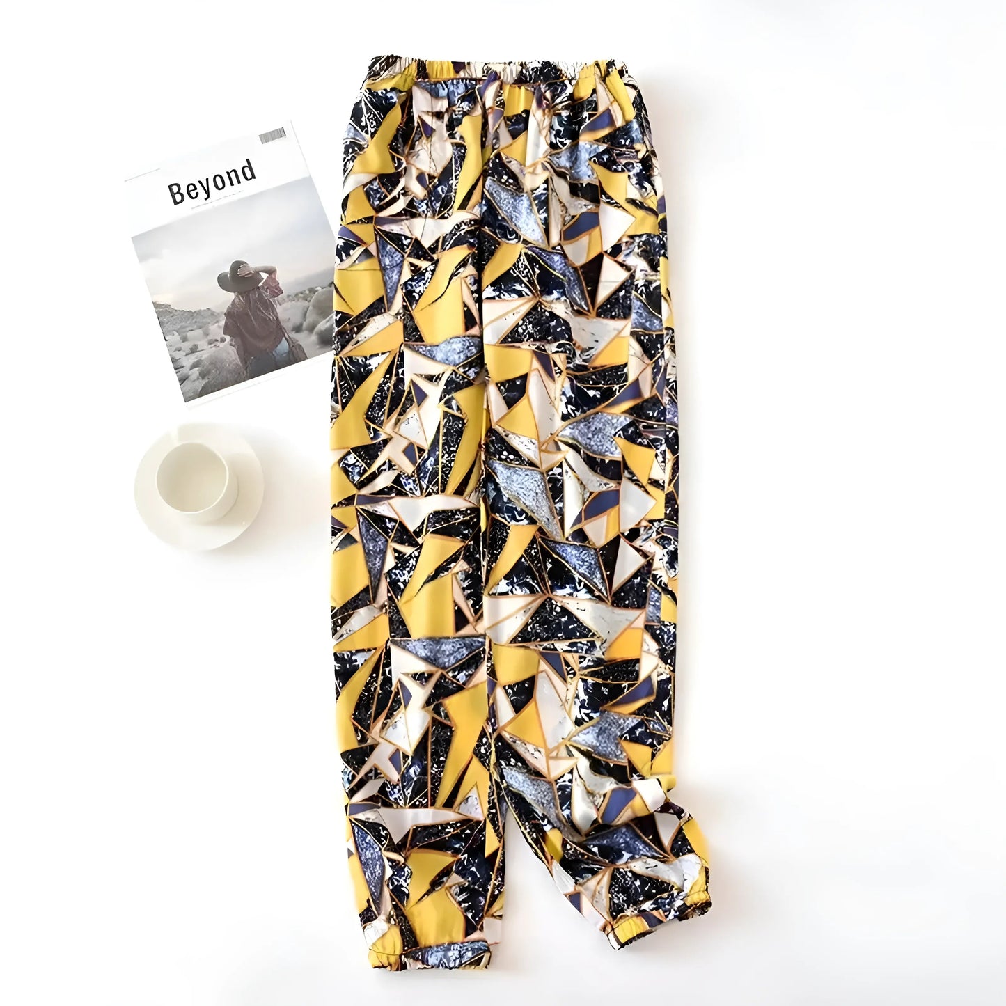 Yellow Colourful Patterned Pyjama Trousers