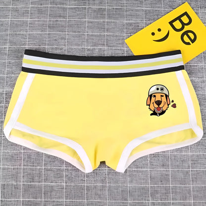 Yellow Colourful Women's Boxer Shorts