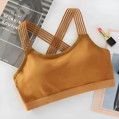 Yellow Cross-Back Sports Bra