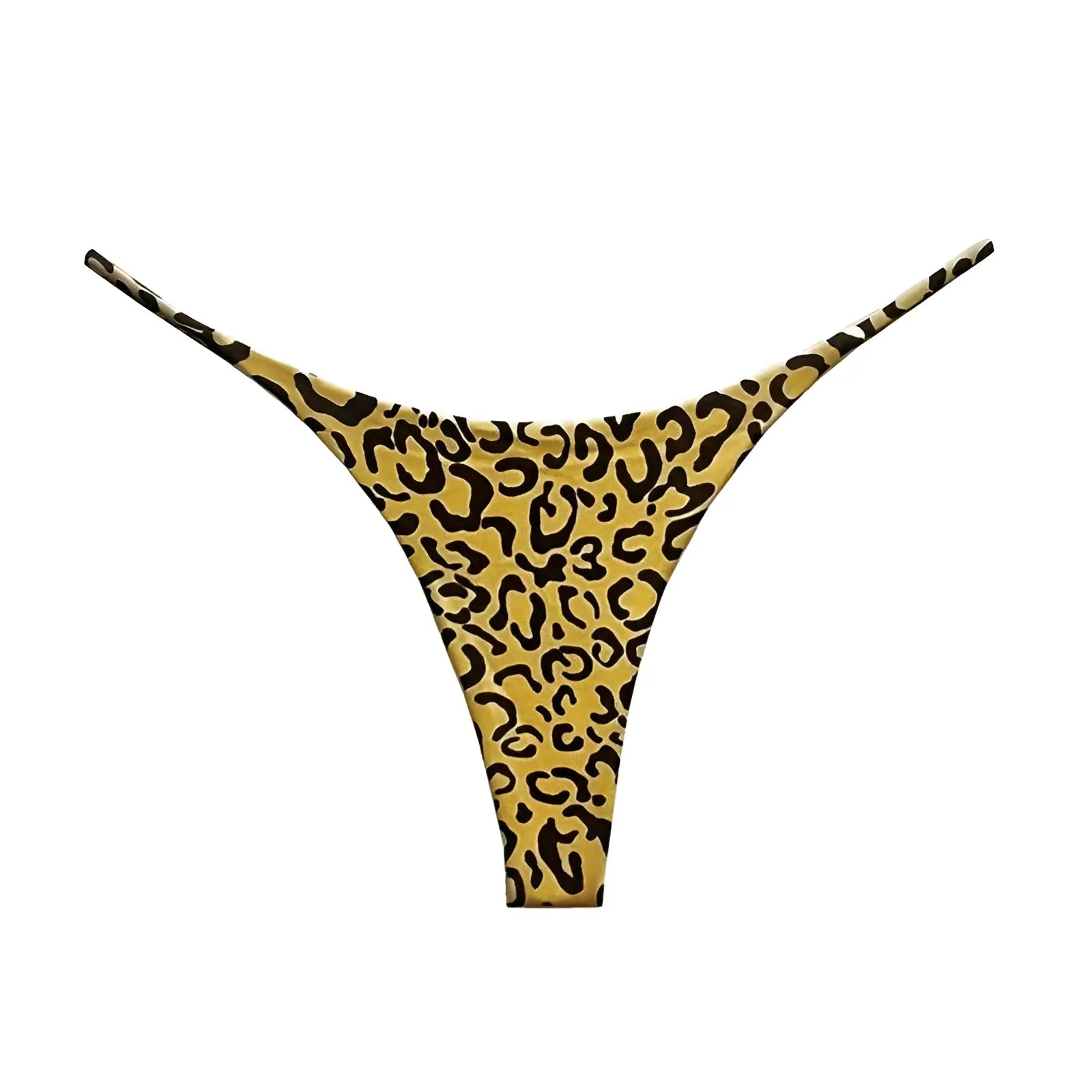 Yellow Cut-Out Leopard Print Strings