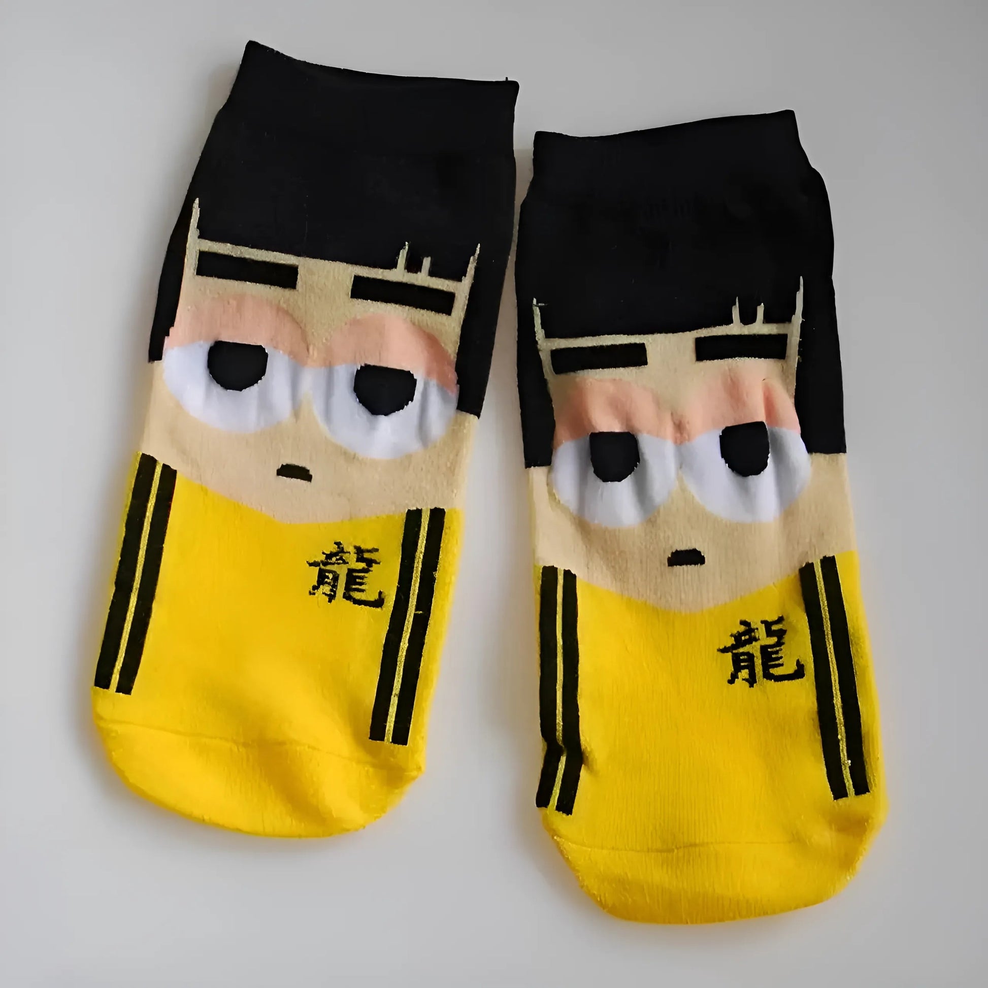 Yellow Men's Short Superhero Socks