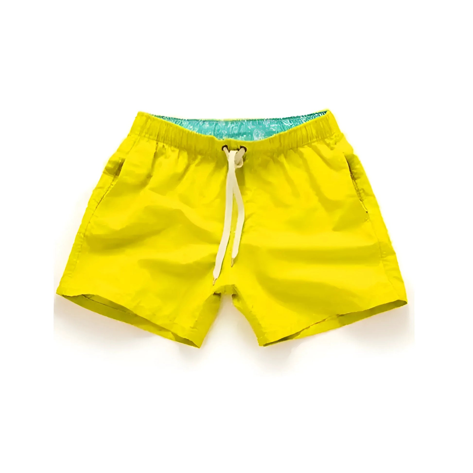 Yellow Men's Swim Shorts with Pockets in Various Colours