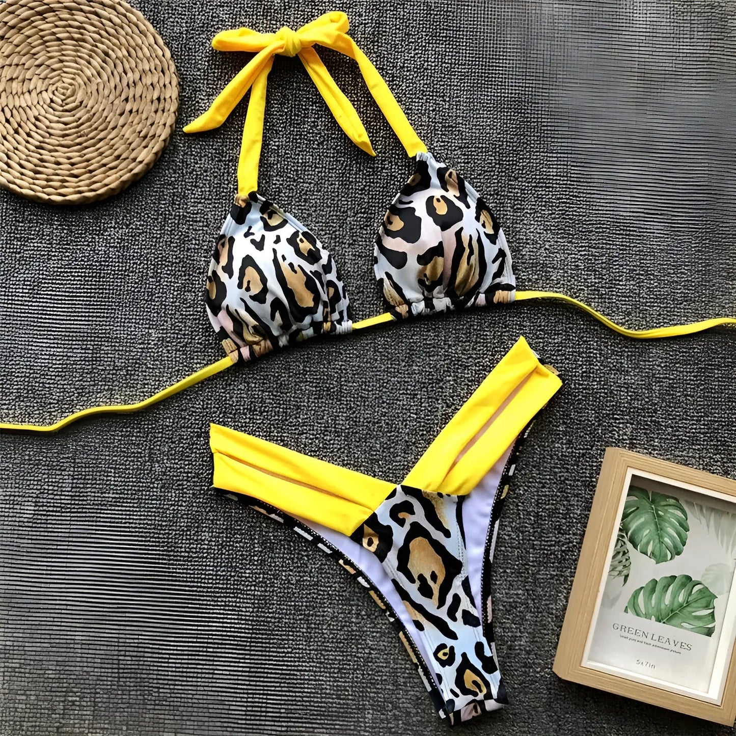 Yellow Neon Two-Piece Swimsuit