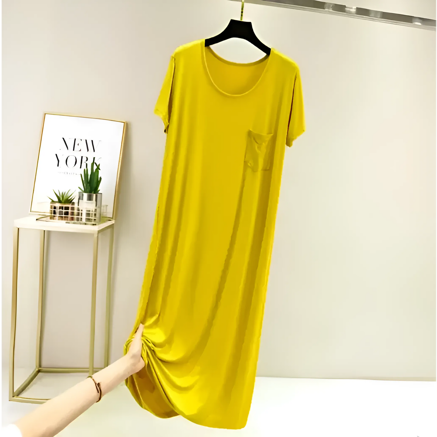 Yellow Nightdress with Pocket