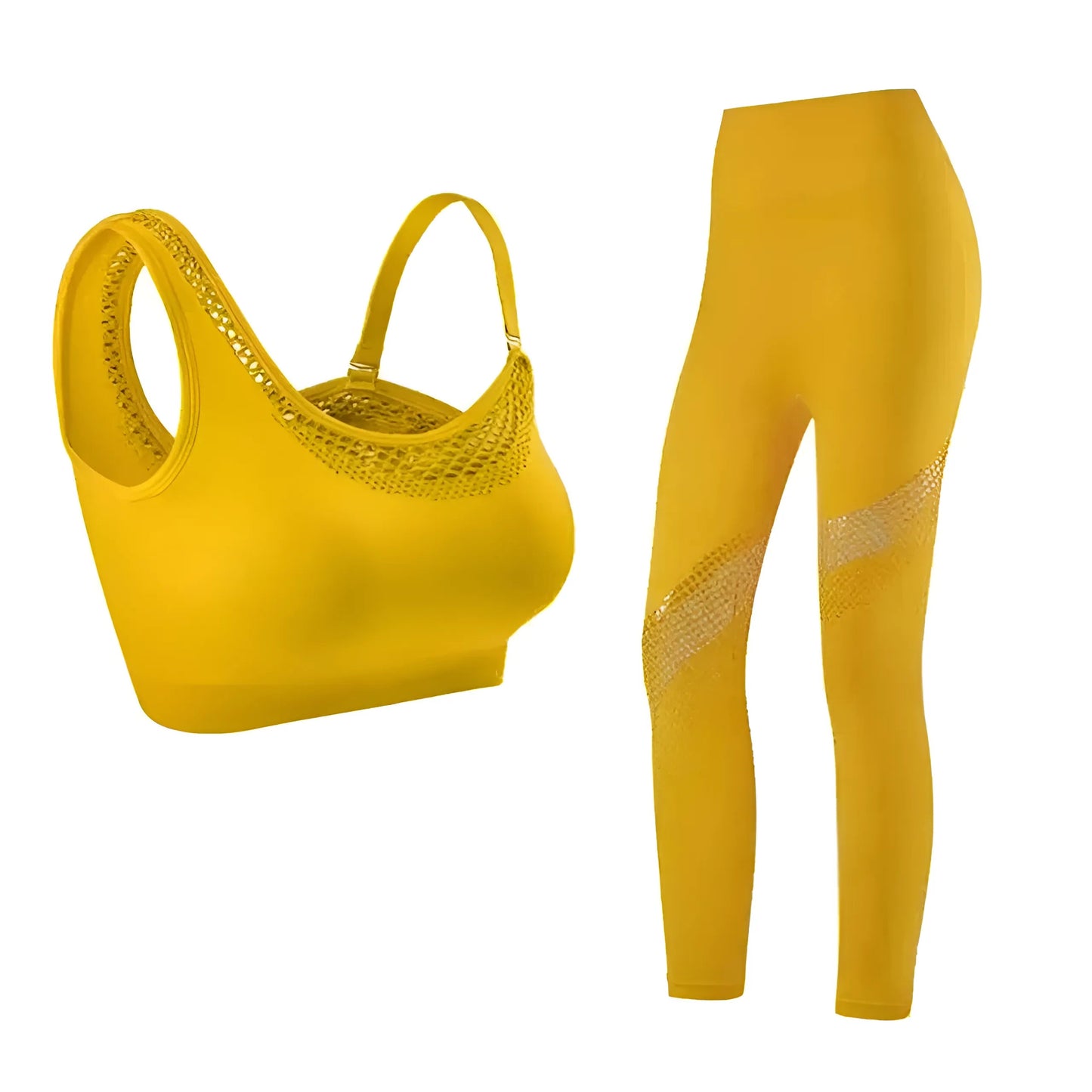 Yellow Slim Strap Sports Set