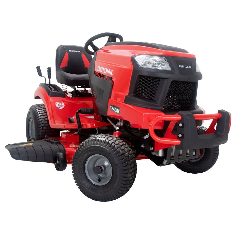 0e8a356a121f9404b1c4838f5075fdc7c61e2379271c39eb8270bdc4b2618a2c.jpg CRAFTSMAN T2400K | 46in 22HP TURN TIGHT Gas Riding Lawn Mower | KOHLER Twin-Cylinder 7000 Series Engine | Hydrostatic Transmission - Image 1