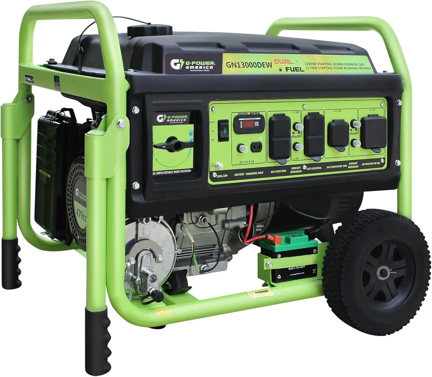 1-106-1-1 13,000W Dual Fuel Portable Generator, Powered by Gas or Propane, Electric Start, Home Backup & RV Readys. - Image 1