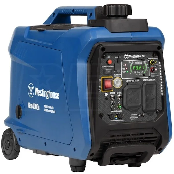 1-108-1-1 4,000-Watt Gas Powered Portable Inverter Generator with Recoil Start, LED Data Centers. - Image 1