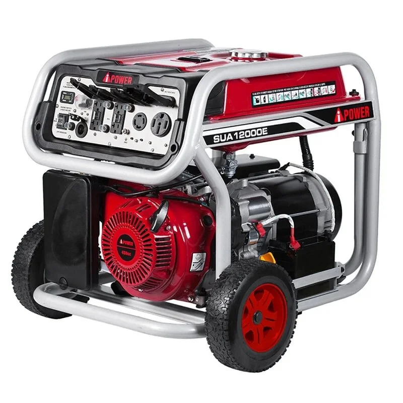 1-110-1-1 A-iPower 12000 Watt Portable Gas Powered Generator with Electric Start and Wheel Kits. - Image 1
