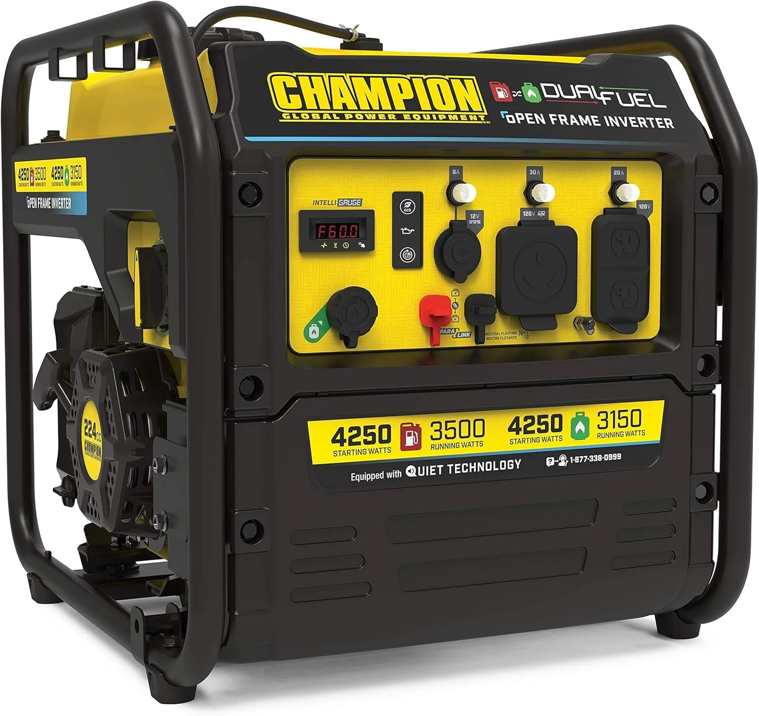 1-130-1-1 Champion 4250-Watt Dual Fuel RV Ready Open Frames Inverter Generators - Image 1