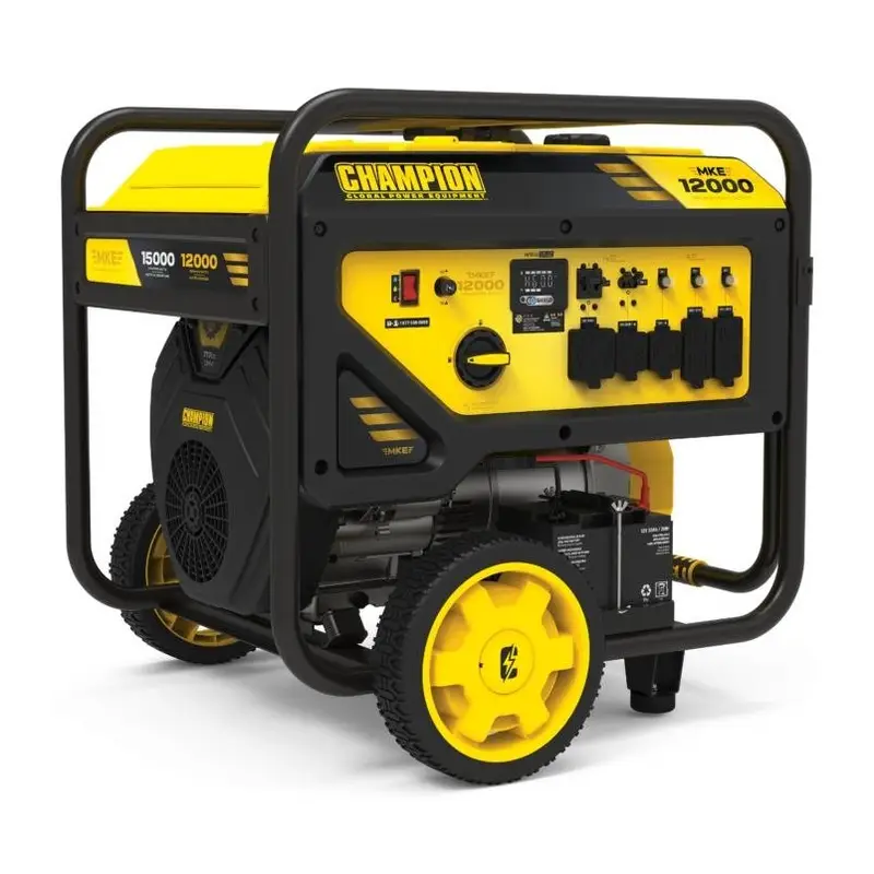 1-136-1-1 Champion Power Equipment 12,000-Watt Electric Start Dual Fuel Homes Backup Portable Generator with CO Shields - Image 1