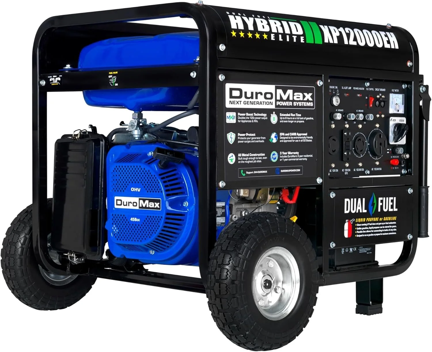 1-154-1-1 DuroMax XP12000EH 12,000 Watt Dual Fuel Portable Generators. - Image 1