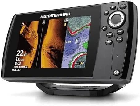 1-17-1-1 Humminbird Helix 7 G4 GPS Fish Finder with Transducer, MEGA Side Imagings. - Image 1