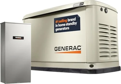 1-213-1-1 Generac Guardian 22kW Home Standby Generator with 200 Amp Transfer Switch, Durable All Aluminum, WiFi Enabled with G-Force Engine, Easy to Use, Whole House Powers Backups, Smart Outage Solution – Bisque - Image 1
