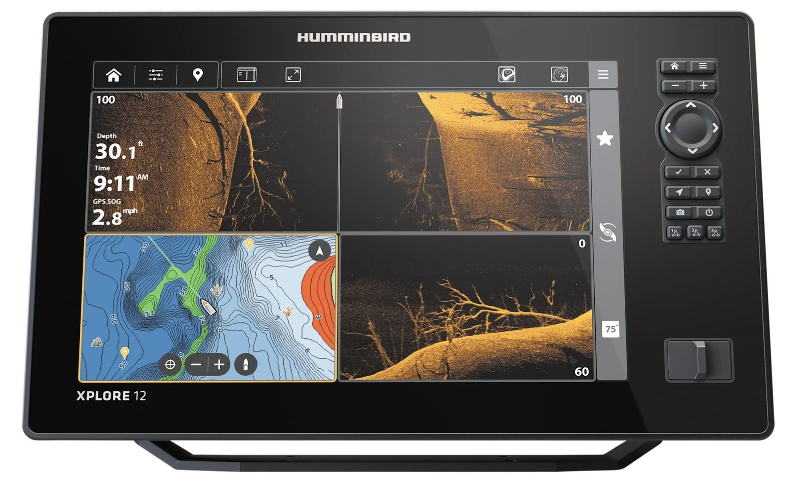 1-25-1-1 Humminbird XPLORE 12 CMSI+ CHIRP MEGA SI Fish Finder/Chartplotters. - Image 1