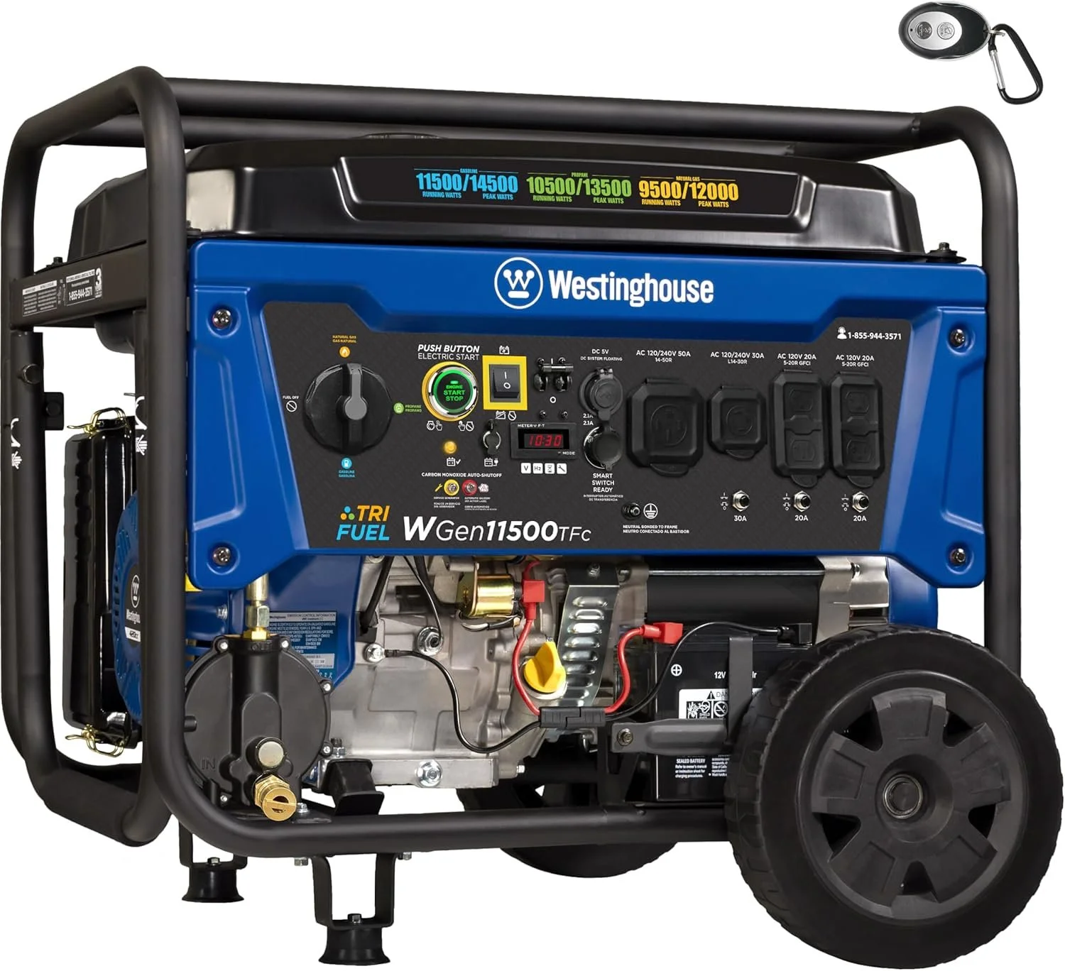 1-258-1-1 Westinghouse 14,500 Watt Tri-Fuel Portable Generators. - Image 1