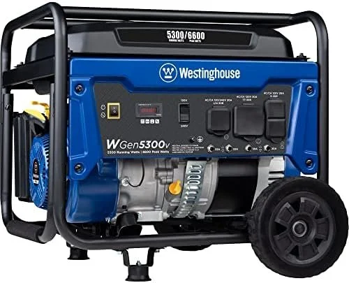 1-270-1-1 Westinghouse 6600 Peak Watt Home Backup Portable Generator, Transfer Switch Ready 30A Outlet, RV Ready 30A Outlets. - Image 1